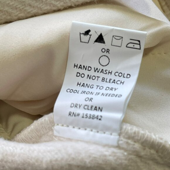 Melloday Herringbone Beige Wool Blend Pea Coat Size Large NWT - Picture 6 of 7